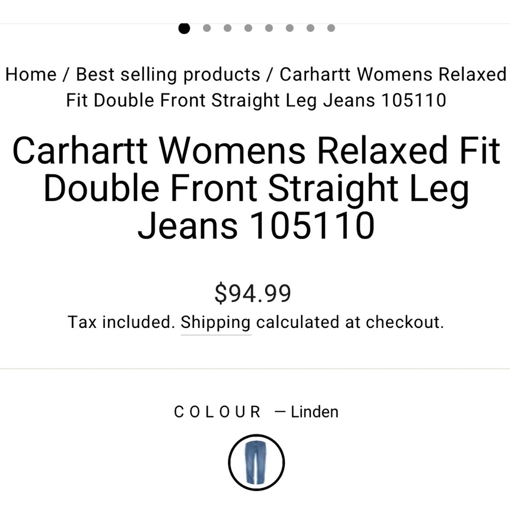 Carhartt Women’s Rugged Flex Relaxed Fit Double Front Jeans Size 12 Short NWT - Picture 12 of 12
